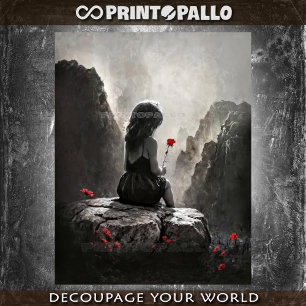 Papel De Seda A garotinha e a flor. Bela nos salve