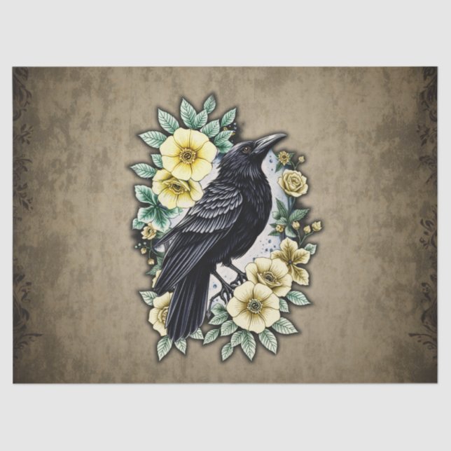 Papel De Seda A graça e a elegância do corvo. (Frente )