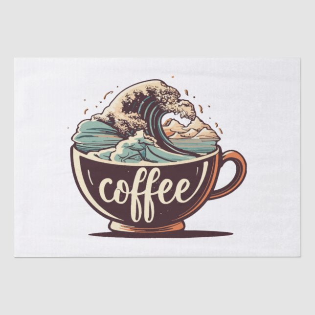 Papel De Seda A Grande Onda De Café (Frente )