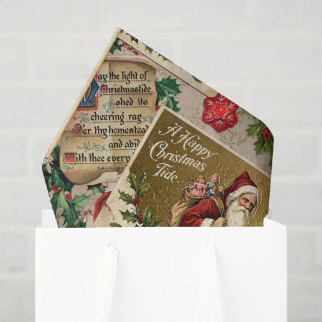 Papel De Seda A Happy Christmas Tide (Sacola de presentes)