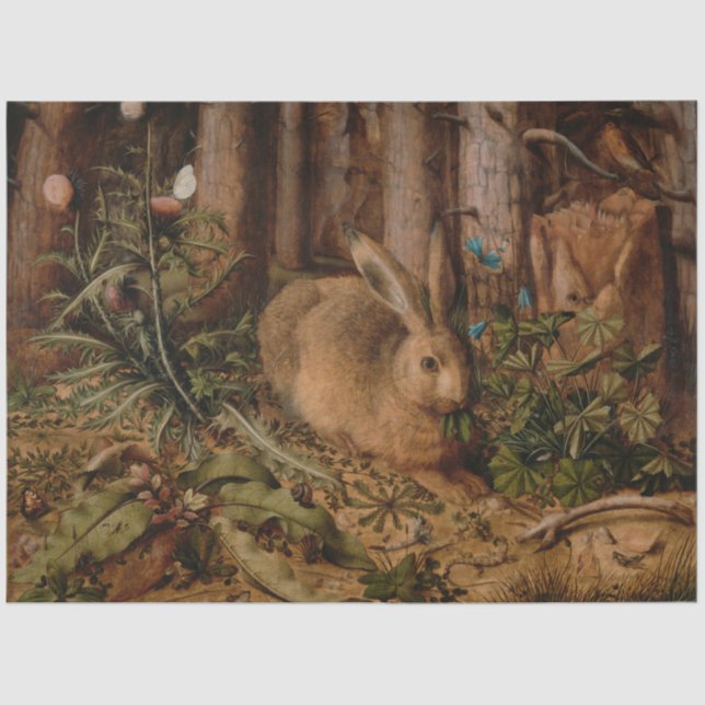 Papel De Seda A Hare in the Forest (por Hans Hoffmann) (Frente )