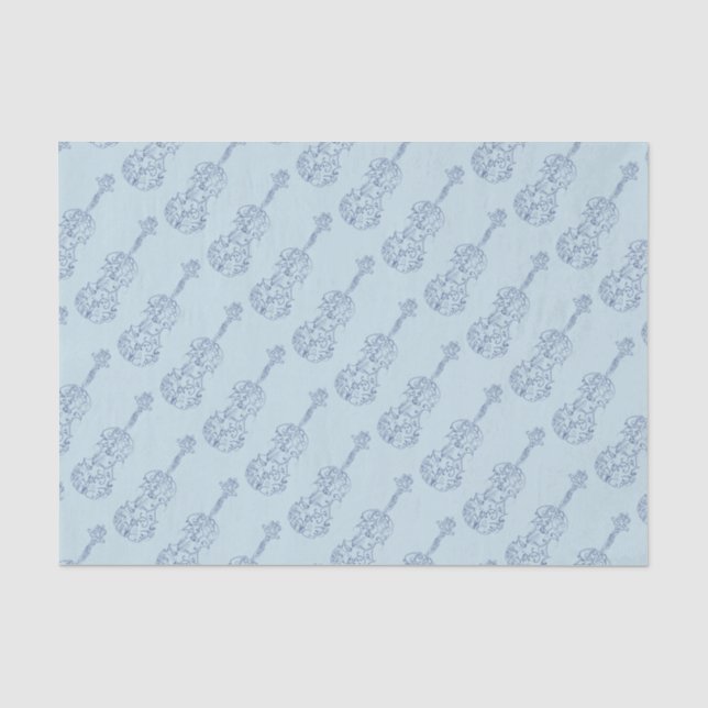 Papel De Seda A lápis azul desenho do violino (Frente )