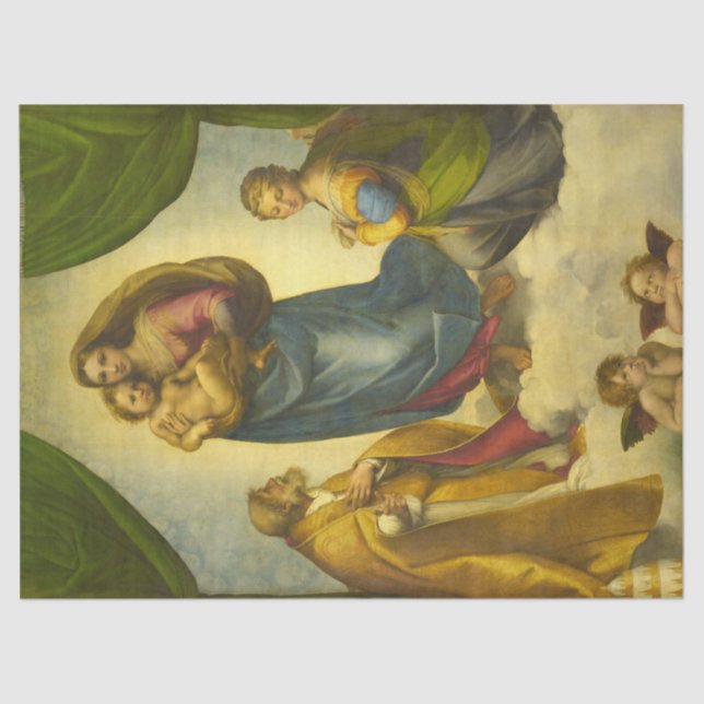 Papel De Seda A Madonna Sistina por Raphael (Frente )