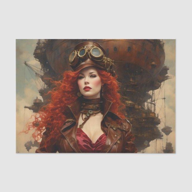 Papel De Seda A Mulher Steampunk (Frente )