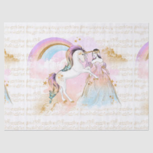 Papel De Seda A música da princesa Arco-íris do unicórnio sta