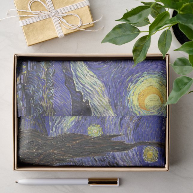 Papel De Seda A Noite Estrelada por Vincent van Gogh (Presente)