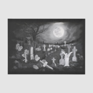 Papel De Seda À noite no cemitério, Angel com o Diabo