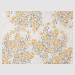 Papel De Seda A papoila botânica do vintage floresce o lenço d
