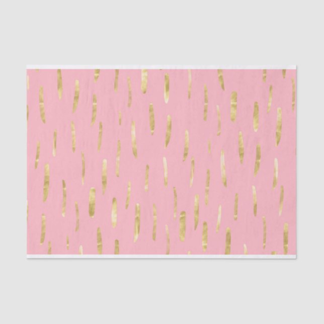 Papel De Seda A pintura Dourado na moda afaga o rosa (Frente )