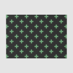 Papel De Seda A polca verde cruza a preto