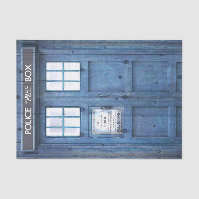 Papel De Seda A polícia engraçada telefona à caixa de chamada (Frente )