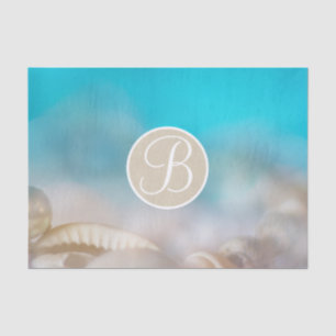 Papel De Seda A praia azul descasca a inicial elegante da letra