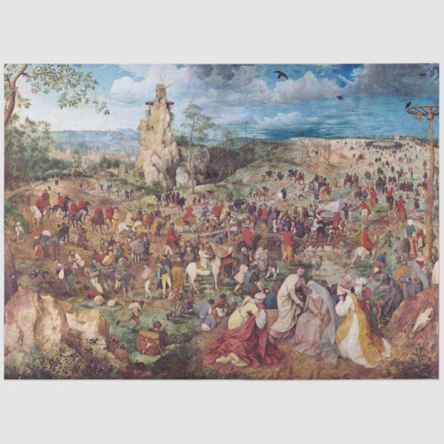 Papel De Seda A procissão ao Calvário, Pieter Bruegel (Frente )