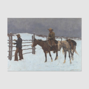 Papel De Seda A queda do cowboy por Frederic Remington