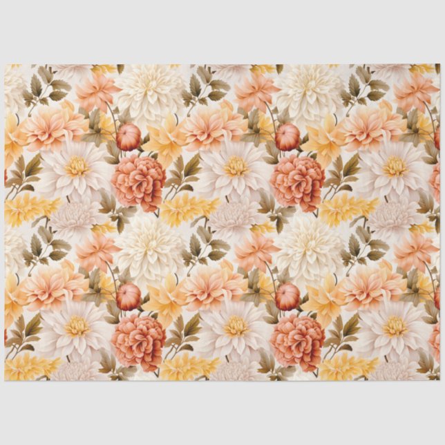 Papel De Seda A Queda do Floral Series Design 7 (Frente )