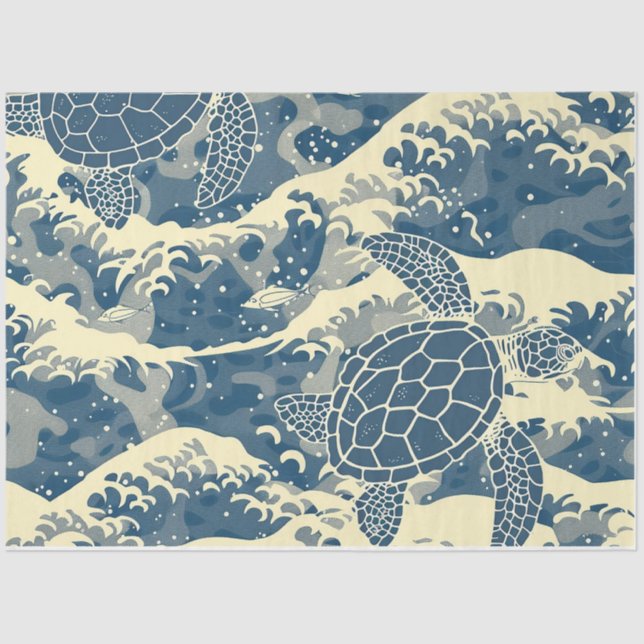 Papel De Seda A Sea Turtle Series Design 2 (Frente )