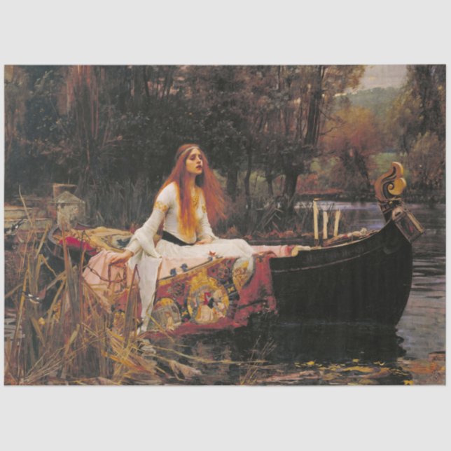 Papel De Seda A Senhora de Shalott (Beleza Medieval) (Frente )