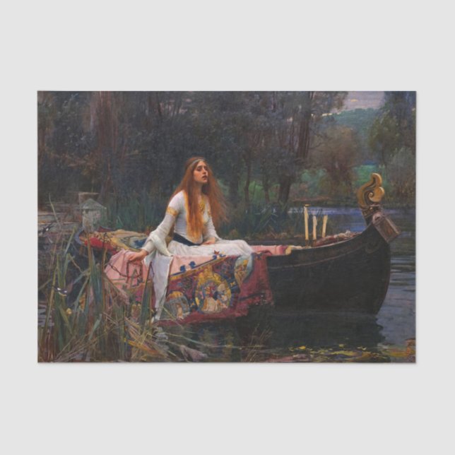 Papel De Seda A Senhora de Shalott por John William Waterhouse (Frente )