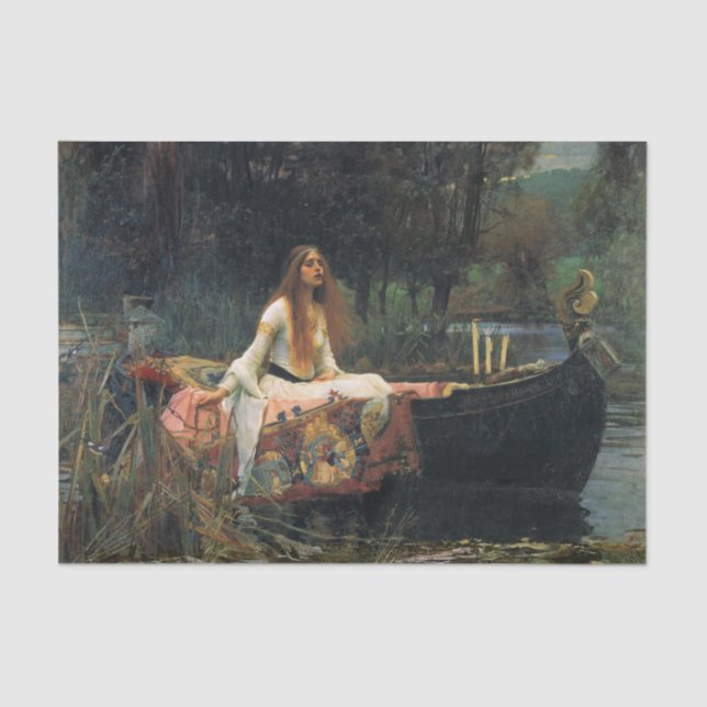 Papel De Seda A Senhora de Shalott, por John William Waterhouse (Frente )
