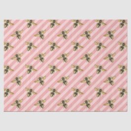 Papel De Seda A Série Abelha Rosa e Dourada Design 12