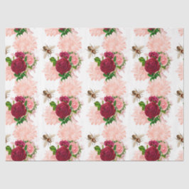 Papel De Seda A Série Abelha Rosa e Dourada Design 13