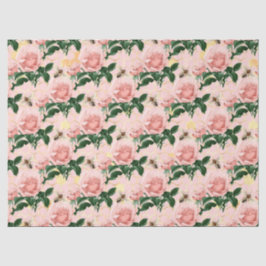 Papel De Seda A Série Abelha Rosa e Dourada Design 8