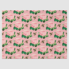 Papel De Seda A Série Abelha Rosa e Dourada Design 9