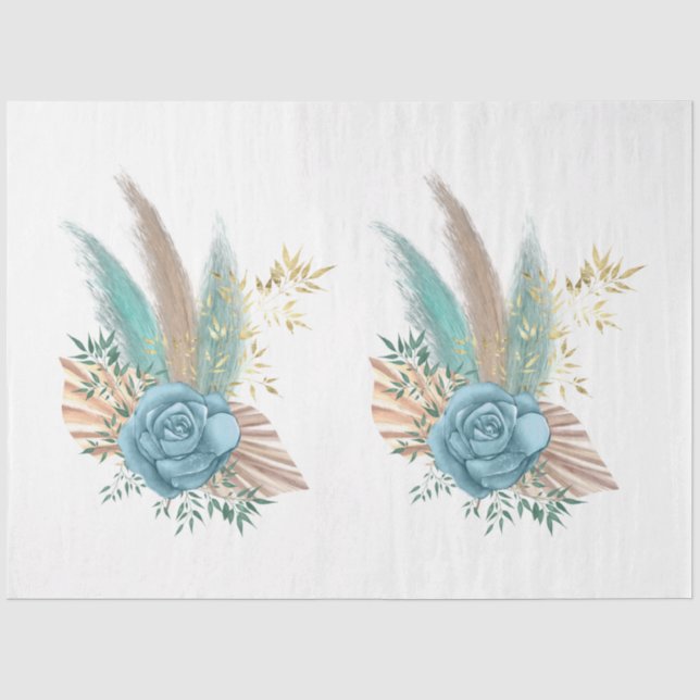 Papel De Seda A Série Boho Bouquet Design 6 (Frente )
