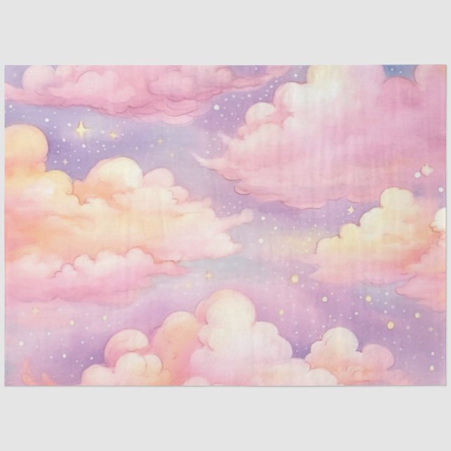 Papel De Seda A Série de Design de Nuvem Pastel Caprichosa 10 (Frente )