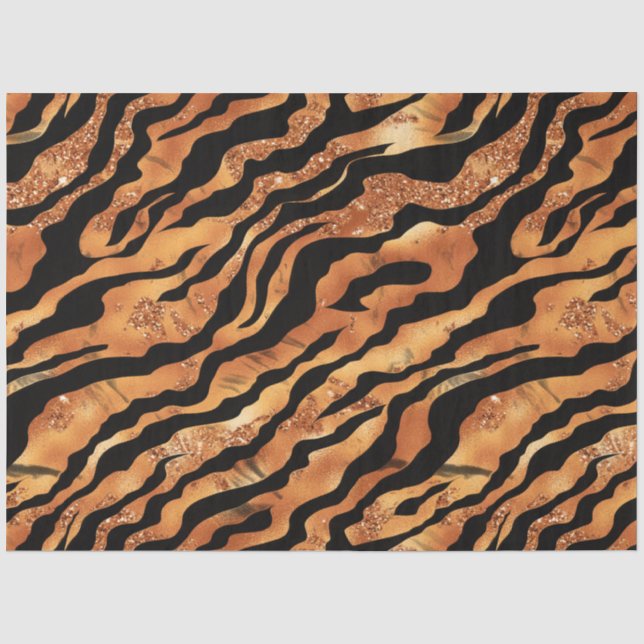 Papel De Seda A Série Glitter Tiger Design #2 (Frente )