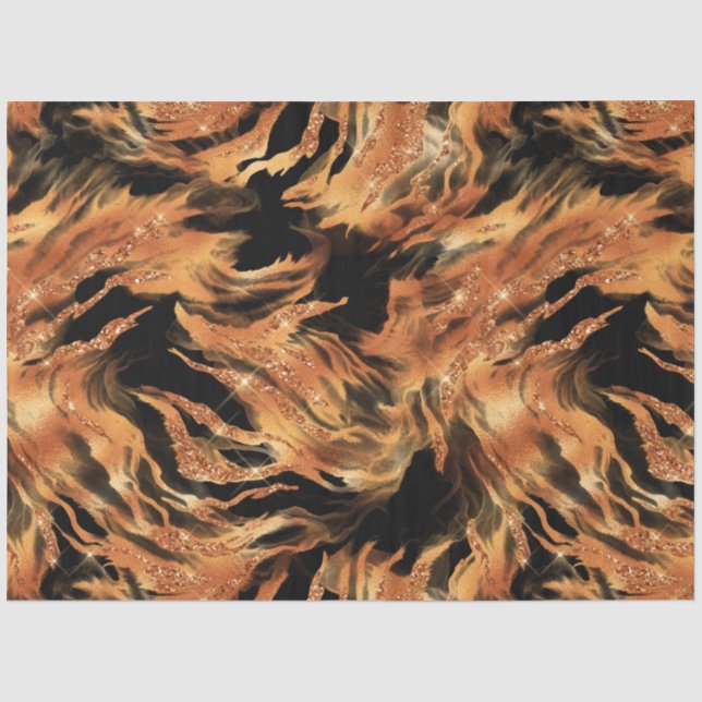 Papel De Seda A Série Glitter Tiger Design #6 (Frente )