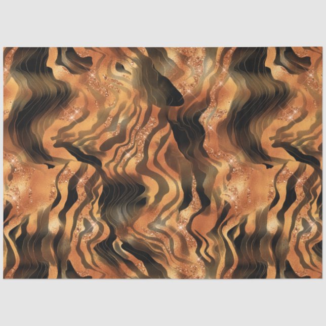 Papel De Seda A Série Glitter Tiger Design #7 (Frente )
