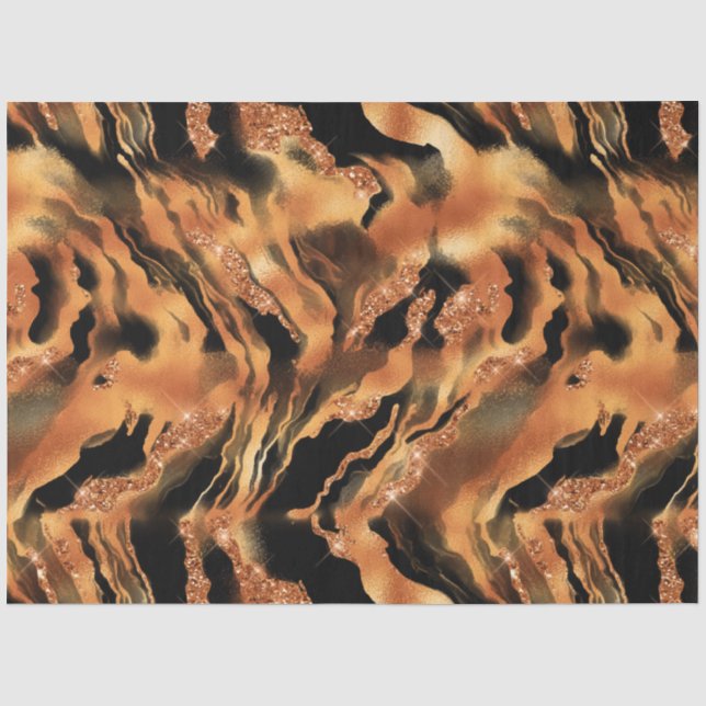 Papel De Seda A Série Glitter Tiger Design #8 (Frente )