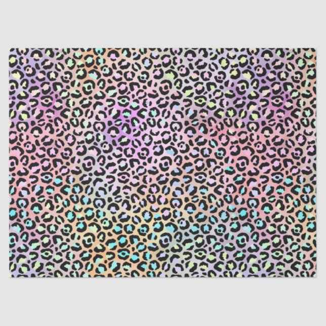 Papel De Seda A Série Leopardo Iridescente Design 6 (Frente )