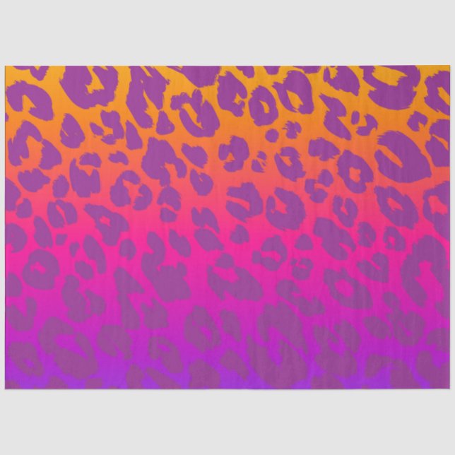 Papel De Seda A Série Leopardo Multicolorido Design 10 (Frente )