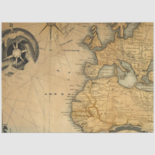 Papel De Seda A Série Náutica Mapa Design 6