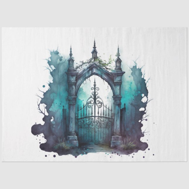 Papel De Seda A Série Porta do Cemitério Gótico Design 2 (Frente )