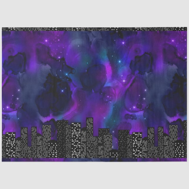 Papel De Seda A Série Starry Skyline Design 4 (Frente )