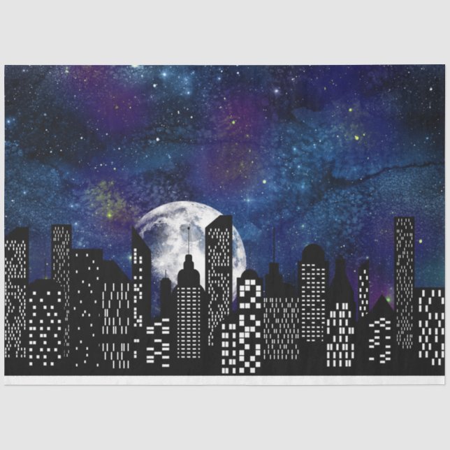 Papel De Seda A Série Starry Skyline Design 9 (Frente )