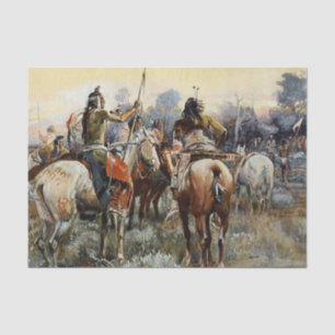 Papel De Seda “A Trégua” Arte Ocidental por Charles M Russell