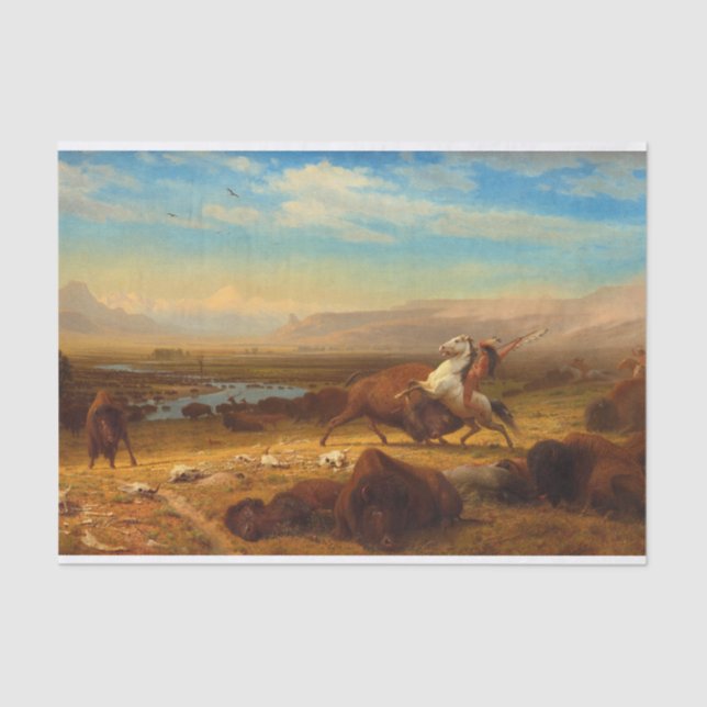 Papel De Seda A Última de Buffalo por Albert Bierstadt (Frente )