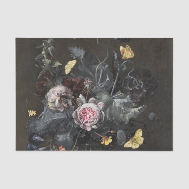 Papel De Seda A vida com flores de Otto van Schrieck (Frente )