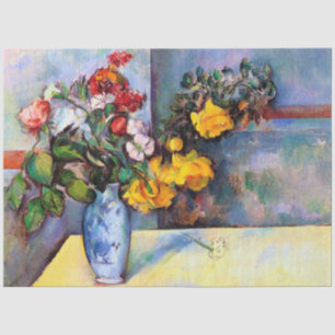 Papel De Seda A vida com flores em um vaso, Paul Cezanne