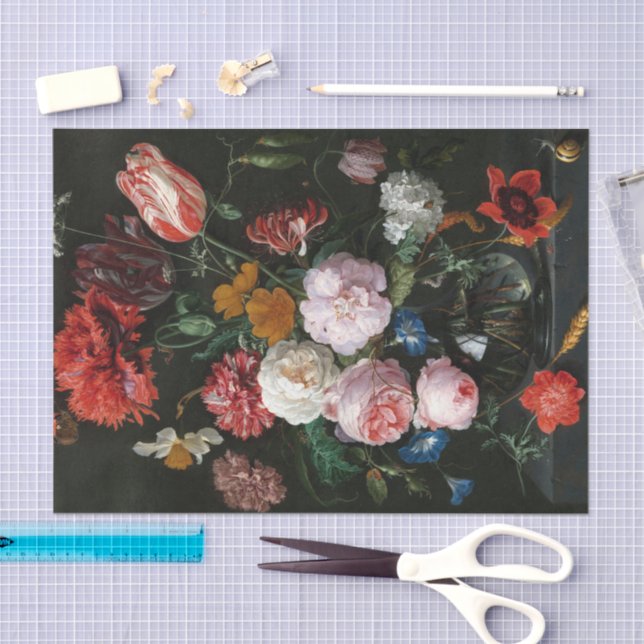 Papel De Seda A vida com flores | Jan Davidsz de Heem (Arte )