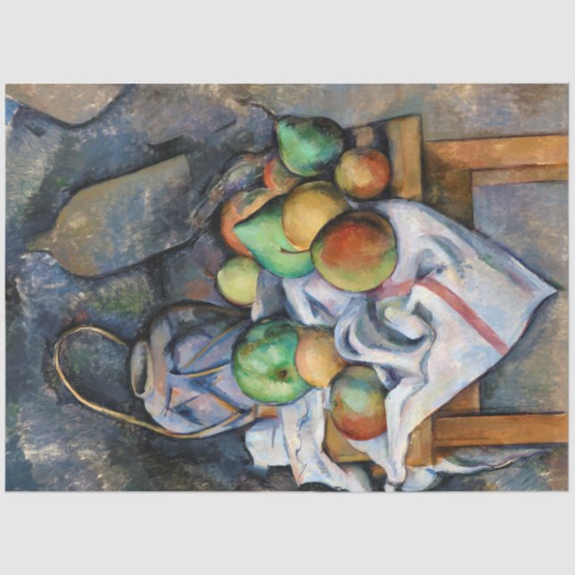 Papel De Seda A vida com Frutas, Paul Cezanne (Frente )