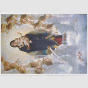 Papel De Seda A Virgem com Anjos, Bouguereau