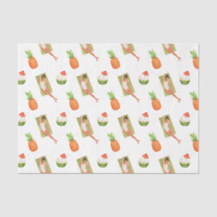 Papel De Seda Abacaxi Sol (Design 29 Série Amarelo/Laranja)