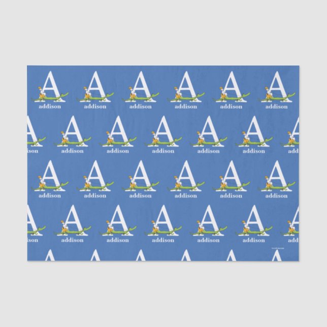 Papel De Seda ABC do Dr. Seuss: Letra A - Branco | Adicione seu  (Frente )