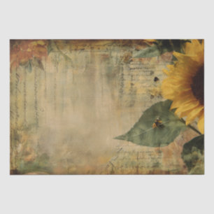 Papel De Seda Abehas de Girassol Decoupage de Ephemera Vintage p