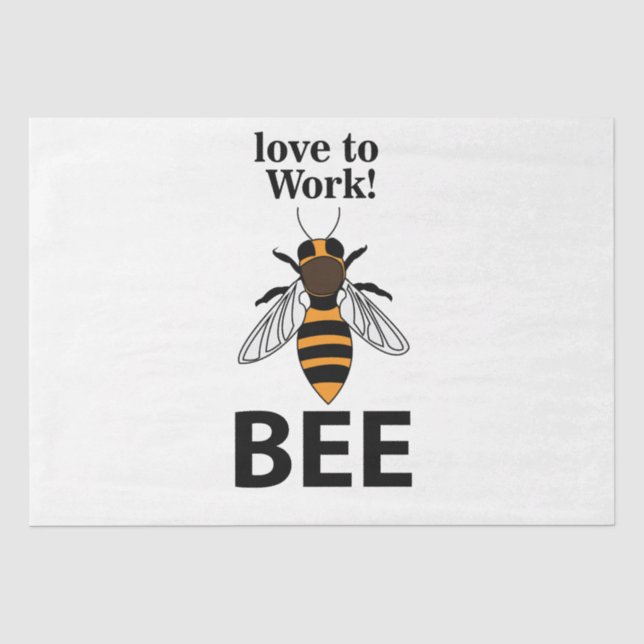Papel De Seda Abeja Ama Trabalhar Abelha (Frente )